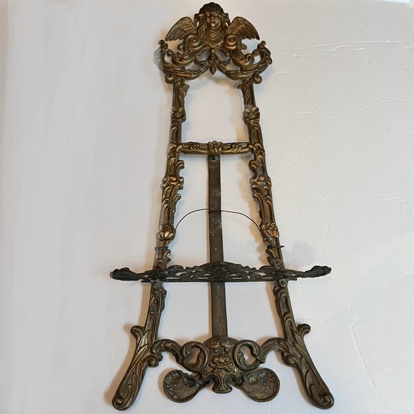 Vintage French Rococo Style Brass Easel 21”